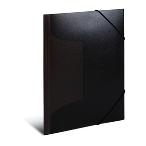 HERMA Carpeta de goma con 3 solapas, tamaño A3, transparente, color negro.