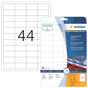 HERMA etiqueta película extra resistente 48,3 x 25,4 mm mate, 440 unidades.
