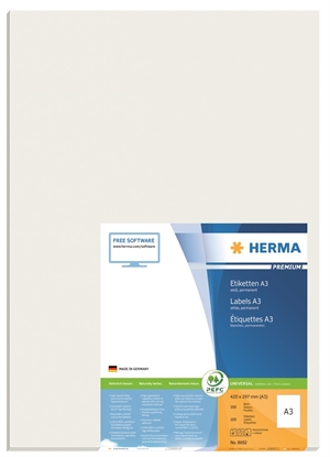 HERMA etiqueta Premium A3 100 420 x 297 mm, 100 unidades.