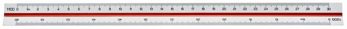 Linex escala triangular 312 de 30cm en rojo/verde