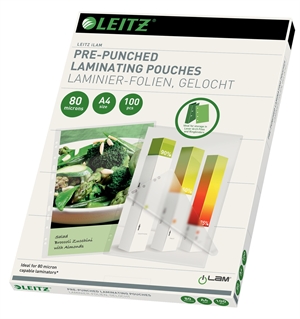 Leitz Lámina de plastificar para agujeros 80my A4 (100)