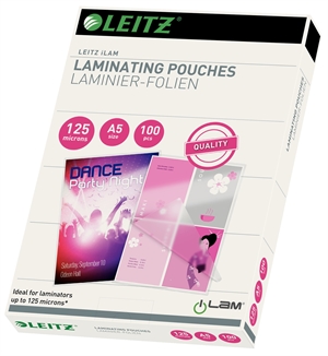 Leitz Bolsa de plastificar brillo 125my A5 (100)