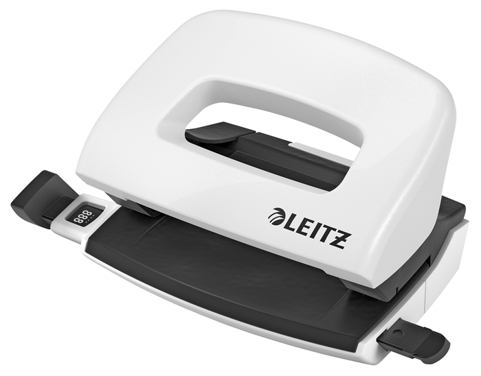 Leitz Hulapparat Mini WOW de 2 agujeros para 10 hojas en color blanco.