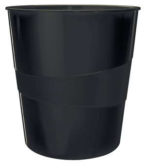 Leitz Papirkurv reciclable de 15 litros, color negro.