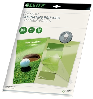 Leitz Laminating Pouch UDT glossy 80my A4 (25)