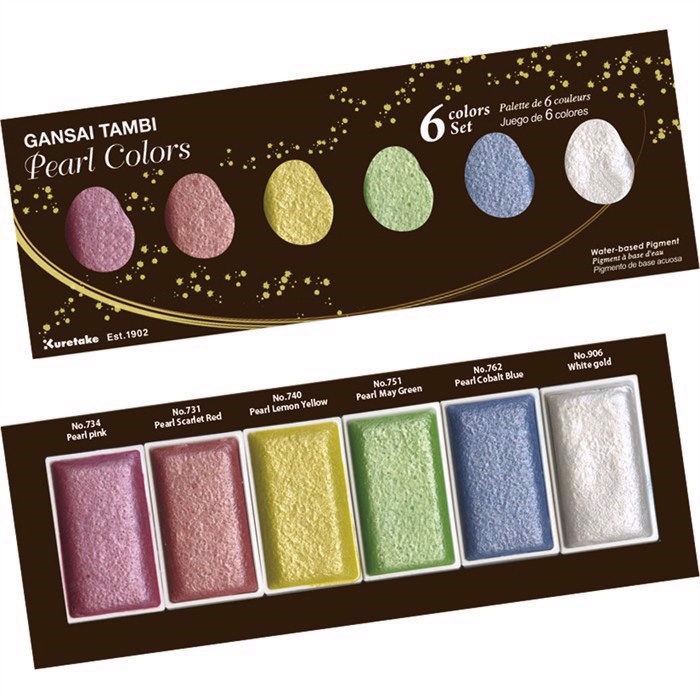 ZIG GANSAI TAMBI PEARL COLORS 6 colores set