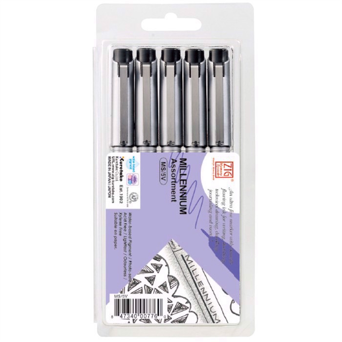 ZIG Millennium Pen surtido negro (5)