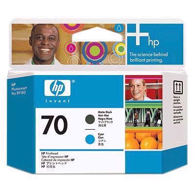 HP 70 - Matt black and cyan Cabezal de impresións