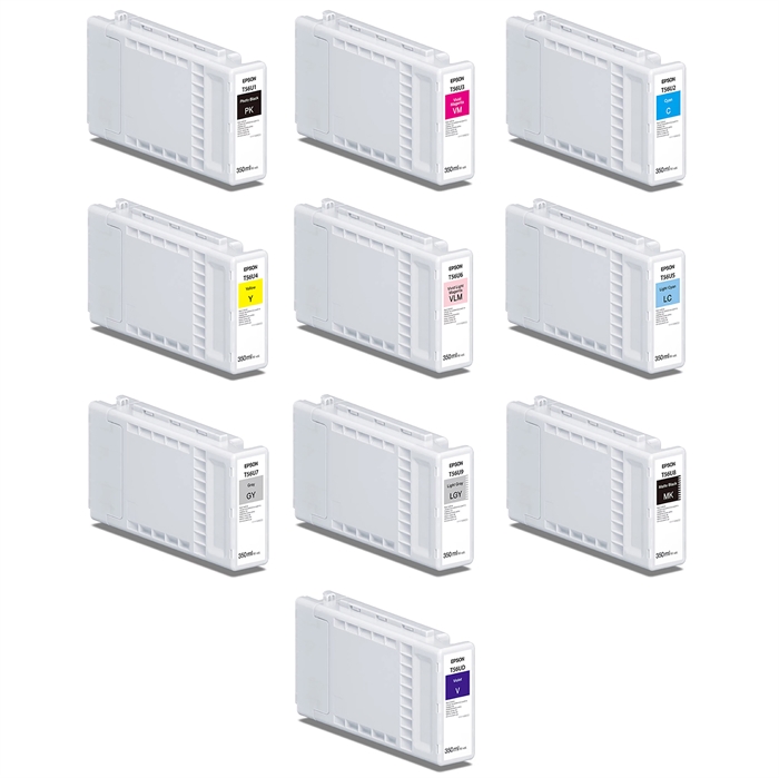 Juego completo de cartuchos de tinta de 350 ml para Epson SureColor P7300 y P9300