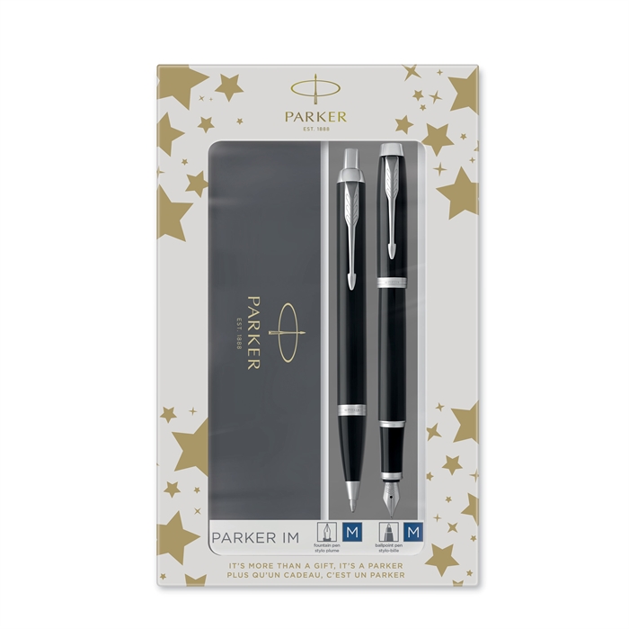 Parker Duoset IM CT bolígrafo + pluma estilográfica negro/plata