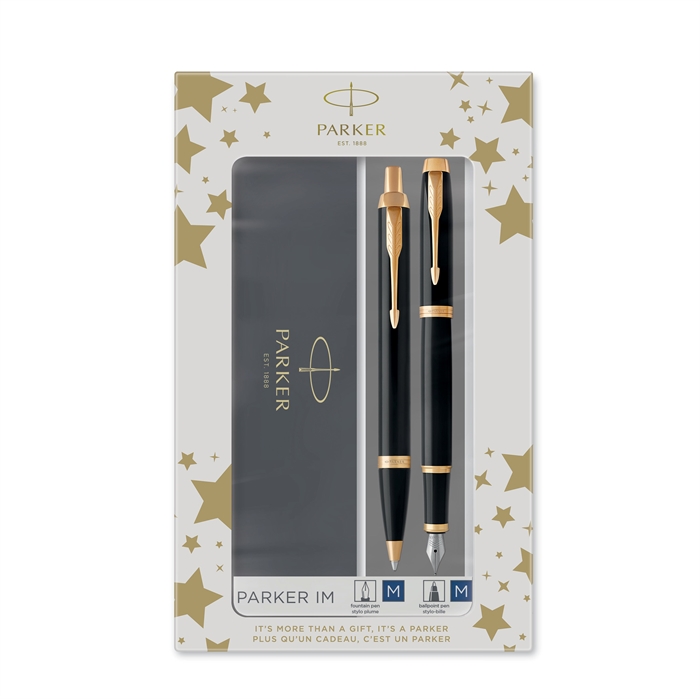 Parker Duosæt IM GT pluma esferográfica + pluma estilográfica negro/dorado