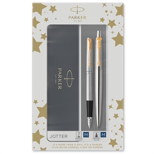 Parker Dúo set Jotter GT bolígrafo + pluma estilográfica plata