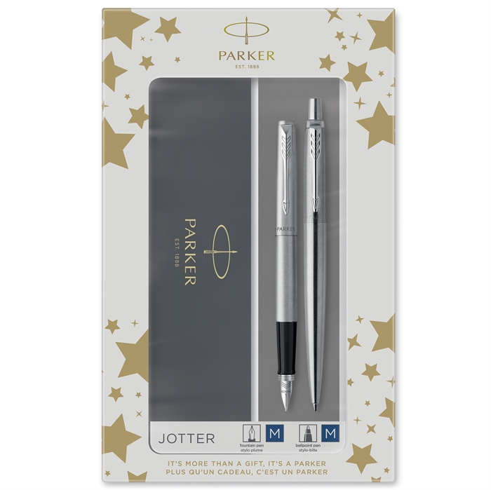 Parker Duoset Jotter CT bolígrafo+pluma estilográfica plata