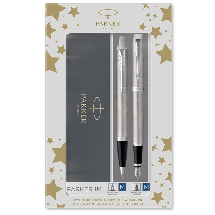 Parker Duoset IM CT bolígrafo+pluma fuente plata