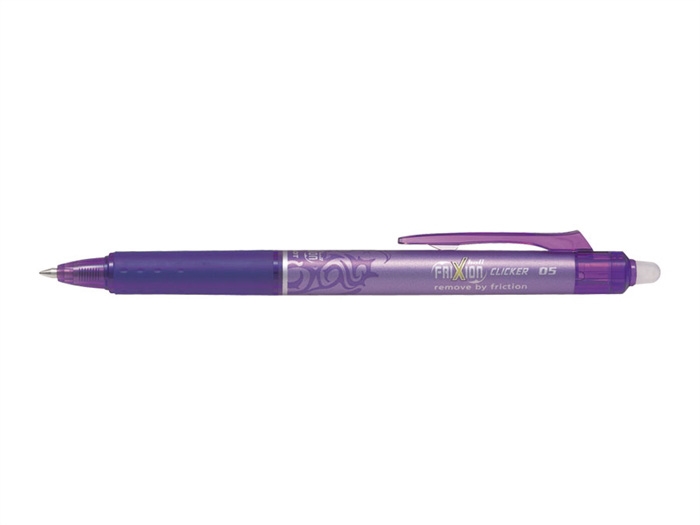Pilot Frixion Clicker con clic 0,5 violeta.