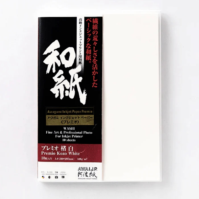 Awagami Premio Kozo White - 180 g/m², A5 10 hojas