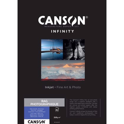 Canson Rag Photographique 210 g/m² - A2, 25 hojas 
