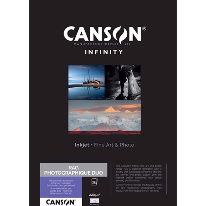 Canson Rag  Photographique Duo 220 gms A4, 25 hojas 