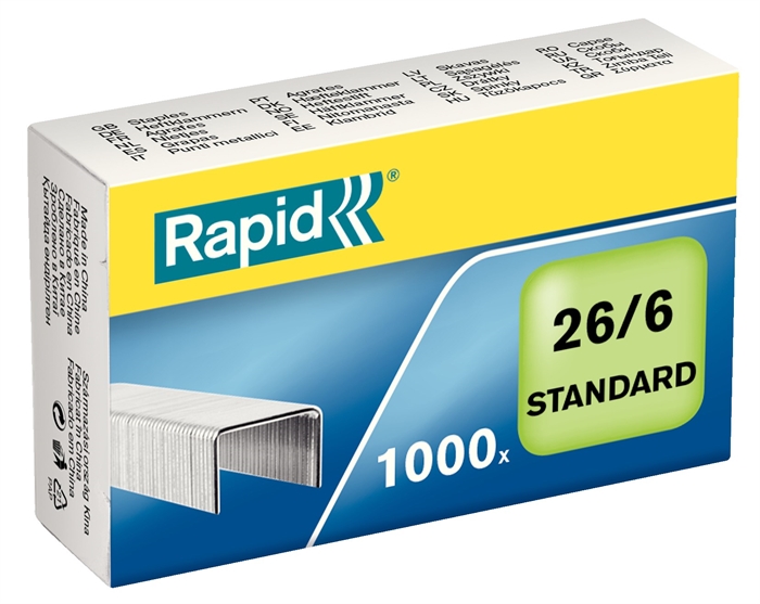 Rapid Grapas 26/6 estándar galv (1000)