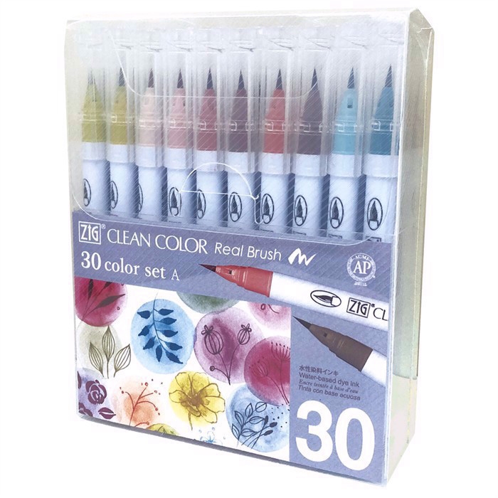 ZIG Clean Color Pen Set A con 30 unidades