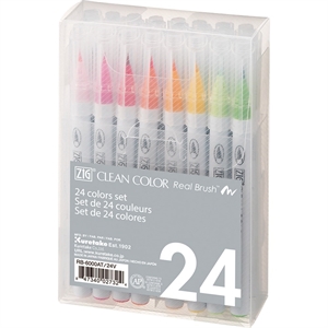 ZIG Clean Color lápices de pincel conjunto con 24 unidades.