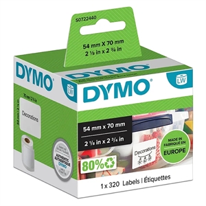 Dymo Label Multipurpose 54 x 70 permanente blanco (320 unidades).