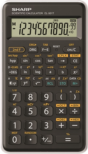 Sharp Calculadora científica SHARP EL-501TBWH, Negro/Blanco