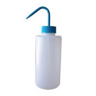 Botella de plástico con tubo de pulverización de 1 litro, con punta azul