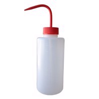 Botella de plástico con tubo para pulverizar de 1 litro con punta roja.