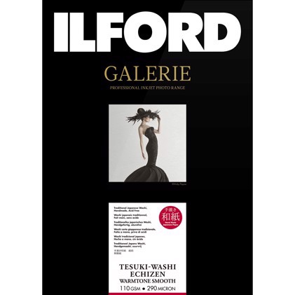 Ilford GALERIE Tesuki-Washi Echizen Warmtone  Smooth 110 - A1+ deckle edge, 5 hojas 