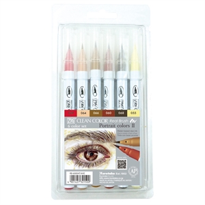 ZIG Clean Color Pensel Pen Set con 6 colores de retrato II.