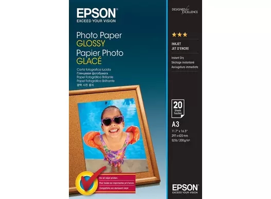 Epson Papel Fotográfico Brillante 200 g/m² - A3 - 20 arca