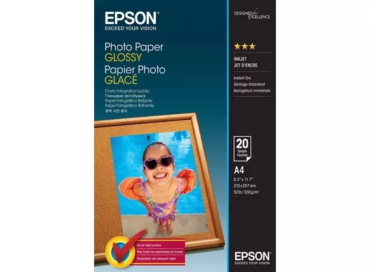 Papel Fotográfico Brillante Epson 200 g/m² - A4 - 20 arca