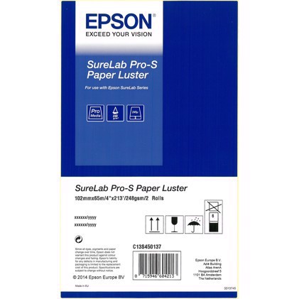 Epson SureLab Pro-S Papel Luster BP 3,5" x 65 metros 4 rollos