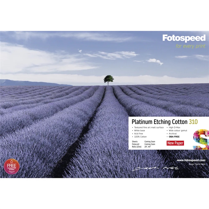 Fotospeed Platinum Etching Cotton 310 g/m² - 44" x 15 metros